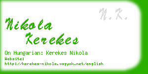 nikola kerekes business card